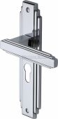 AST5948-PC Heritage Brass Door Handle Euro Profile Astoria Design Polished Chrome Finish