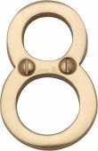 C1567 8-PB Heritage Brass Numeral 8 Face Fix 51mm (2") Polished Brass Finish
