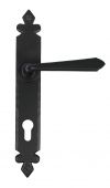 33067 From The Anvil Black Cromwell Lever Espag. Lock Set  - 92mm Centres - 242mm Screw Centres