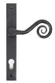 33037L From The Anvil Black Monkeytail Slimline Lever Espag. Lock Set - LH - 92mm Centres - 212mm Screw Centres