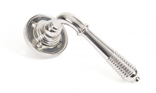 Click Here To Enlarge This Photo Of 33086 From The Anvil Polished Nickel Reeded Lever on Rose Set