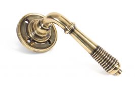 33087 From The Anvil Aged Brass Reeded Lever on Rose Set