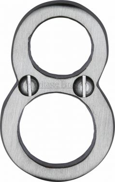 Click Here To Enlarge This Photo Of C1567 8-SC Heritage Brass Numeral 8 Face Fix 51mm (2") Satin Chrome Finish