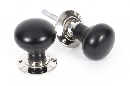 Click Here To Enlarge This Photo Of 83838 From The Anvil Ebony & Polished Nickel Bun Mortice/Rim Knob Set