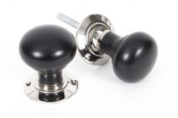 83838 From The Anvil Ebony & Polished Nickel Bun Mortice/Rim Knob Set