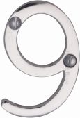 C1567 9-PC Heritage Brass Numeral 9 Face Fix 51mm (2") Polished Chrome Finish