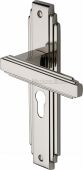 AST5948-PNF Heritage Brass Door Handle Euro Profile Astoria Design Polished Nickel Finish