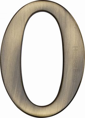 Click Here To Enlarge This Photo Of C1568 0-AT Heritage Brass Numeral 0 Self Adhesive 51mm (2") Antique Brass Finish