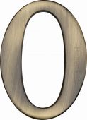 C1568 0-AT Heritage Brass Numeral 0 Self Adhesive 51mm (2") Antique Brass Finish