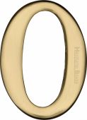 C1568 0-PB Heritage Brass Numeral 0 Self Adhesive 51mm (2") Polished Brass Finish