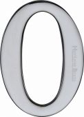 C1568 0-PC Heritage Brass Numeral 0 Self Adhesive 51mm (2") Polished Chrome Finish
