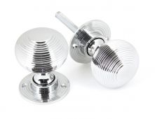 90273 From The Anvil Polished Chrome Heavy Beehive Mortice/Rim Knobs
