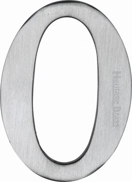 Click Here To Enlarge This Photo Of C1568 0-SC Heritage Brass Numeral 0 Self Adhesive 51mm (2") Satin Chrome Finish