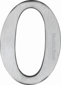 C1568 0-SC Heritage Brass Numeral 0 Self Adhesive 51mm (2") Satin Chrome Finish