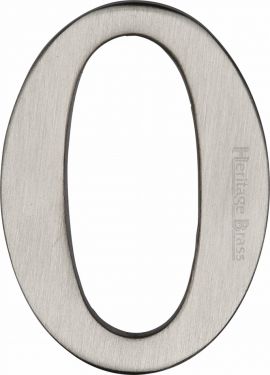 Click Here To Enlarge This Photo Of C1568 0-SN Heritage Brass Numeral 0 Self Adhesive 51mm (2") Satin Nickel Finish
