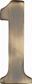 C1568 1-AT Heritage Brass Numeral 1 Self Adhesive 51mm (2") Antique Brass Finish