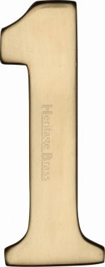 Click Here To Enlarge This Photo Of C1568 1-PB Heritage Brass Numeral 1 Self Adhesive 51mm (2") Polished Brass Finish