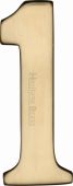 C1568 1-PB Heritage Brass Numeral 1 Self Adhesive 51mm (2") Polished Brass Finish