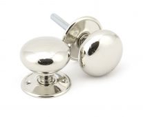 91530 From The Anvil Polished Nickel 57mm Mushroom Mortice/Rim Knob Set