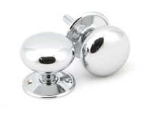 91532 From The Anvil Polished Chrome 57mm Mushroom Mortice/Rim Knob Set