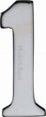 C1568 1-PC Heritage Brass Numeral 1 Self Adhesive 51mm (2") Polished Chrome Finish