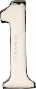 Click Here To Enlarge This Photo Of C1568 1-PNF Heritage Brass Numeral 1 Self Adhesive 51mm (2") Polished Nickel Finish