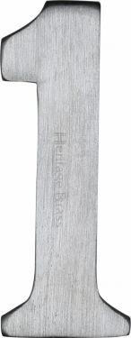 Click Here To Enlarge This Photo Of C1568 1-SC Heritage Brass Numeral 1 Self Adhesive 51mm (2") Satin Chrome Finish