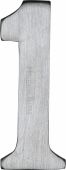 C1568 1-SC Heritage Brass Numeral 1 Self Adhesive 51mm (2") Satin Chrome Finish