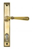 91413 From The Anvil Aged Brass Newbury Slimline Lever Espag. Lock Set  - 92mm Centres - 212mm Screw Centres