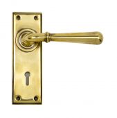 91414 From The Anvil Aged Brass Newbury Lever Lock Set