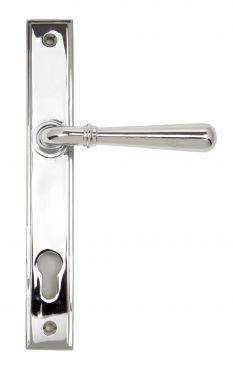 Click Here To Enlarge This Photo Of 91420 From The Anvil Polished Chrome Newbury Slimline Lever Espag. Lock Set  - 92mm Centres - 212mm Screw Centres