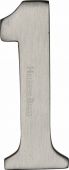 C1568 1-SN Heritage Brass Numeral 1 Self Adhesive 51mm (2") Satin Nickel Finish