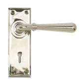 91428 From The Anvil Polished Nickel Newbury Lever Lock Set