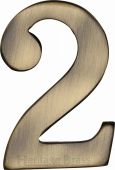 C1568 2-AT Heritage Brass Numeral 2 Self Adhesive 51mm (2") Antique Brass Finish