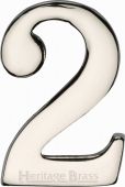 C1568 2-PNF Heritage Brass Numeral 2 Self Adhesive 51mm (2") Polished Nickel Finish