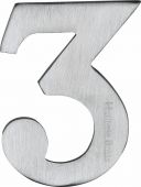 C1568 3-SC Heritage Brass Numeral 3 Self Adhesive 51mm (2") Satin Chrome Finish