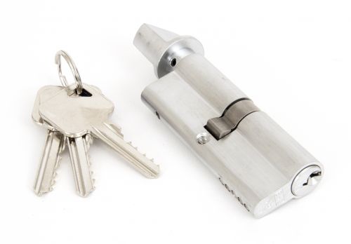 Click Here To Enlarge This Photo Of 90216 From The Anvil Satin Chrome 40/40 Euro Profile Cylinder & Turn