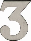 C1568 3-SN Heritage Brass Numeral 3 Self Adhesive 51mm (2") Satin Nickel Finish