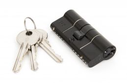 90238 From The Anvil Black 35/35 6pin British Standard 1* Kitemarked Euro Profile Double Cylinder (Keyed Alike)