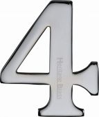 C1568 4-PC Heritage Brass Numeral 4 Self Adhesive 51mm (2") Polished Chrome Finish