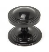 90070 From The Anvil Black Art Deco Centre Door Knob 80mm
