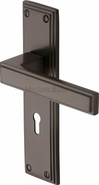 Click Here To Enlarge This Photo Of ATL5700-MB Heritage Brass Door Handle Lever Lock Atlantis Design Matt Bronze Finish