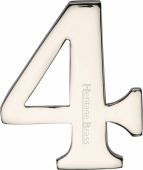 C1568 4-PNF Heritage Brass Numeral 4 Self Adhesive 51mm (2") Polished Nickel Finish