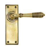 33083 From The Anvil Aged Brass Reeded Lever Latch Set