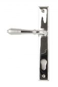33305 From The Anvil Polished Chrome Reeded Slimline Lever Espag. Lock Set  - 92mm Centres - 212mm Screw Centres