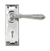 33306 From The Anvil Polished Chrome Reeded Lever Lock Set