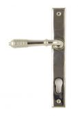 33316 From The Anvil Polished Nickel Reeded Slimline Lever Espag. Lock Set  - 92mm Centres - 212mm Screw Centres