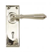 33324 From The Anvil Polished Nickel Reeded Lever Lock Set