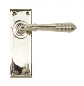 33325 From The Anvil Polished Nickel Reeded Lever Latch Set
