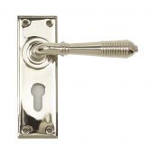 33327 From The Anvil Polished Nickel Reeded Lever Euro Set